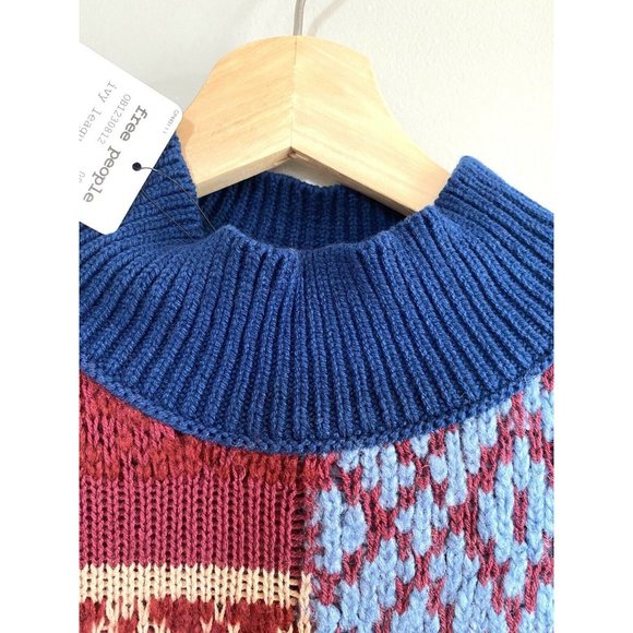 Free People New Patchwork Argyle Sweater Dress NWT - Picture 9 of 11